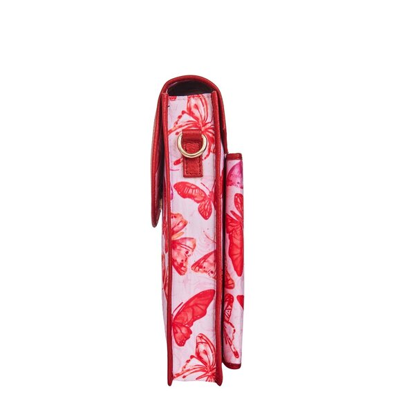 Sishka Women Pink Printed Nylon & Leather Crossbody Sling Phone Wallet - Picture 5 of 9